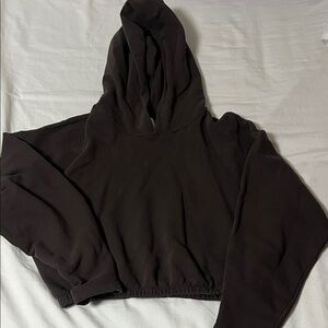 The Group Babaton Dark Brown Vanguard Cropped Hoodie Sweater